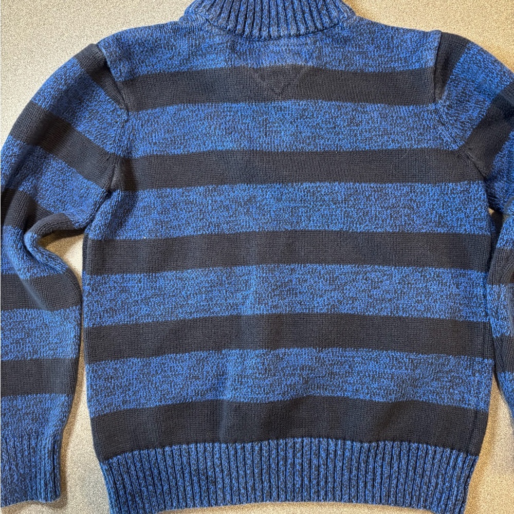 Tommy Hilfiger Blue and Black Zip-Up Sweater Boys 7 100% cotton.‎ Preppy - Picture 3 of 7